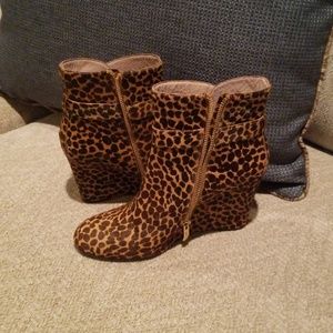 Vince Camuto Leopard/Cheetah Print Wedge Boots